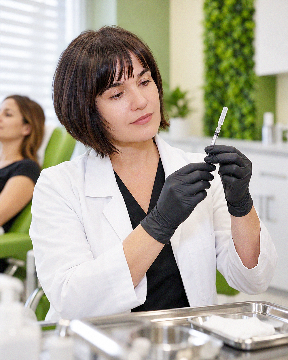 Dre Veronika Kivenko en consultation pour des injections de neuromodulateurs à la Clinique Médicale Esthétique LABELLE.