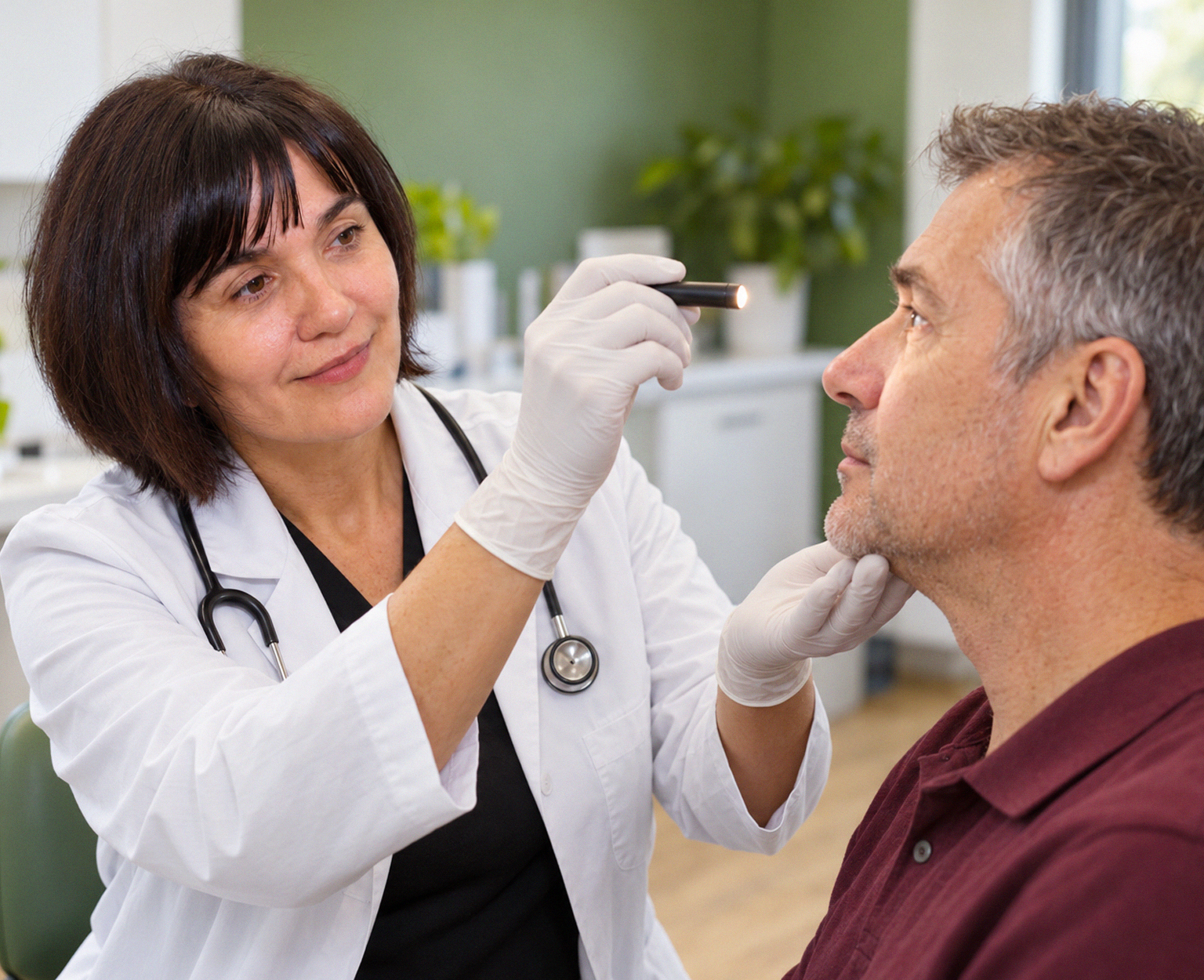 Examen de la vue réalisé dans le cadre d'une évaluation médicale SAAQ pour le renouvellement du permis de conduire